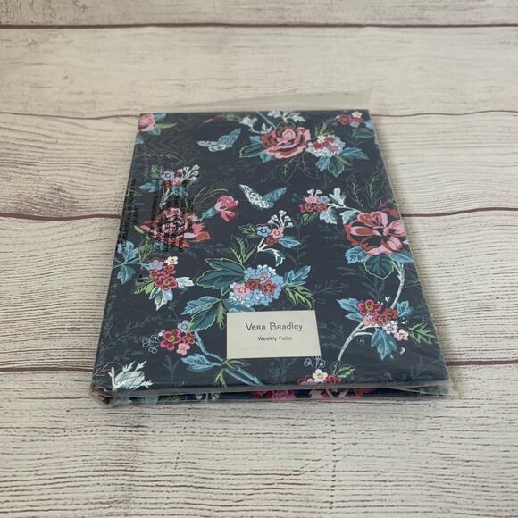 Vera Bradley Weekly Folio Rose Toile Pattern Elastic Closure Note Pads To Do - Picture 12 of 16